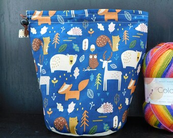 R/M/S/W Forest habitat project bag for knitting/crochet/crafts