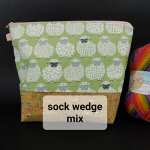 Sock wedge mix only Fluffy Sheep project bag for knitting/crochet/crafts