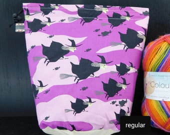 Torba na projekty R/M/S/W Purple Witches do robienia na drutach i szydełkowania