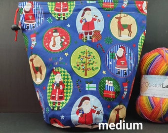 M/S/W Christmas project bags for knitting crochet crafts