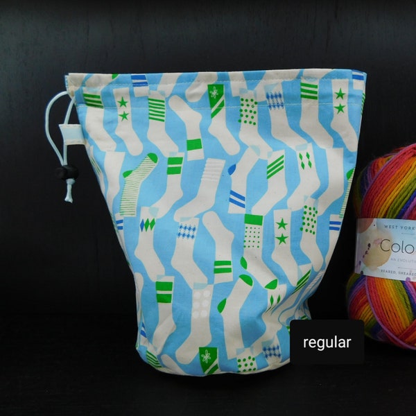 R/M/S/DPN Sock project bag for knitting/crochet/crafts