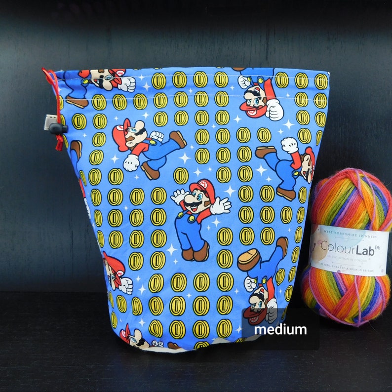 Medium size only Computer Game project bag for knitting crochet crafts Medium