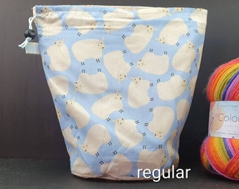 R/M/W Fluffy sheep project bag for knitting/crochet/crafts