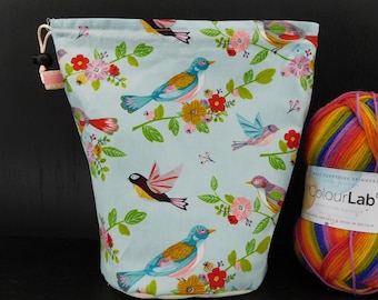 R/M/S/W Sunshine birds project bag for knitting/crochet/crafts