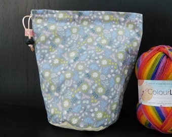 R/S Glow in the dark Fairy flowers project bags for knitting crochet crafts storage