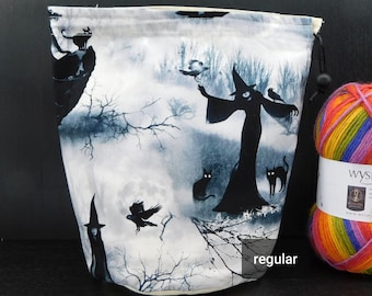 R/S/DPN Witchy Scene project bag for knitting/crochet/crafts