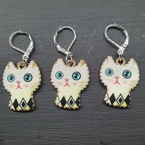 Cat stitch marker, progress keeper, stitch saver for knitting and crochet