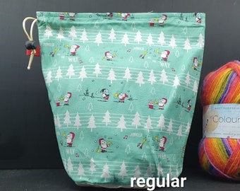 R/M/S/W/DPN Jingle All The Way project bag for knitting/crochet/crafts