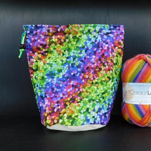 R/M/S/W Regenbogen Prism Projekttasche zum Stricken/Häkeln/Basteln