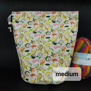 R/M/S/W/DPN Sushi project bag for knitting/crochet/crafts image 2