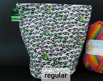 R/M/S/DPN Cartoon Alien project bag for knitting/crochet/crafts