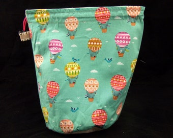 R/W/S/DPN Hot Air Balloons project bag for knitting crochet crafts