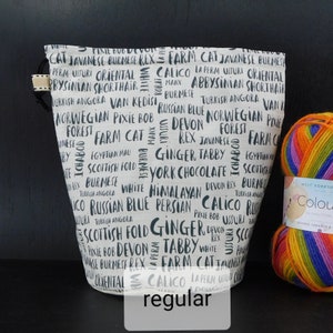 R/M/S/W Cat breeds project bag for knitting/crochet/crafts