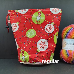R/M/S/W Christmas Cats project bag for knitting crochet crafts
