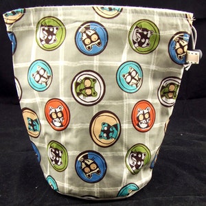 Regular only Raccoons project bag for knitting crochet crafts storage