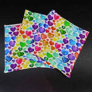 Rainbow watercolour hearts yarn cake cover yarn sock yarn cosy