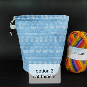 R/M/S/W Cat project bags for knitting crochet crafts