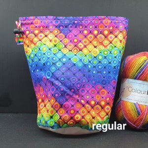 R/M/S/W/DPN Regenbogen Projekttasche zum Stricken/Häkeln/Basteln