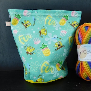 R/S/W Square Sponge project bag for knitting/crochet/crafts