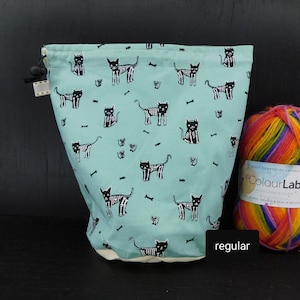 R/S Boo Kitty project bag for knitting/crochet/crafts