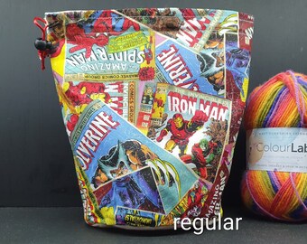 Bolsa de proyecto R/S Super Hero para tejer/ganchillo/manualidades