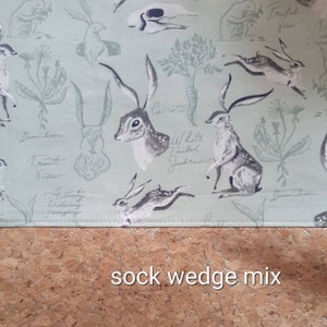 Sock wedge mix Jack rabbit project bag for knitting/crochet/crafts