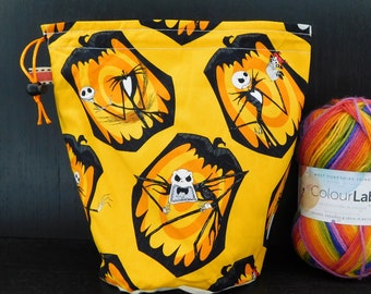 S/DPN NBC Pumpkin project bags for knitting crochet crafts