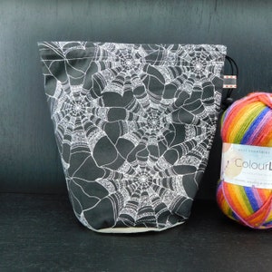 R/M/S/W Spider Web project bag for knitting/crochet/crafts