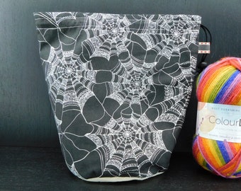 R/M/S/W Spider Web project bag for knitting/crochet/crafts