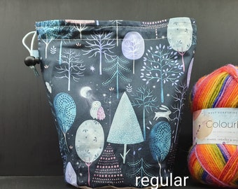 R/M/S/W/DPN Night Forest project bag for knitting/crochet/crafts