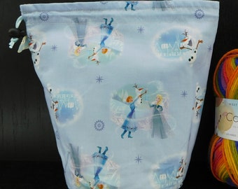 R/M/S/W FroZeN project bag for knitting/crochet/crafts