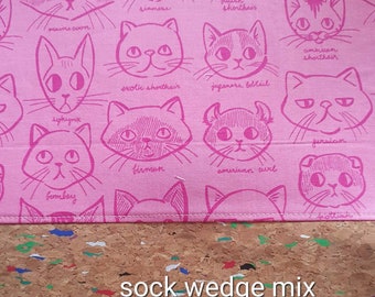 Sock wedge mix only Cat project bags for knitting crochet crafts