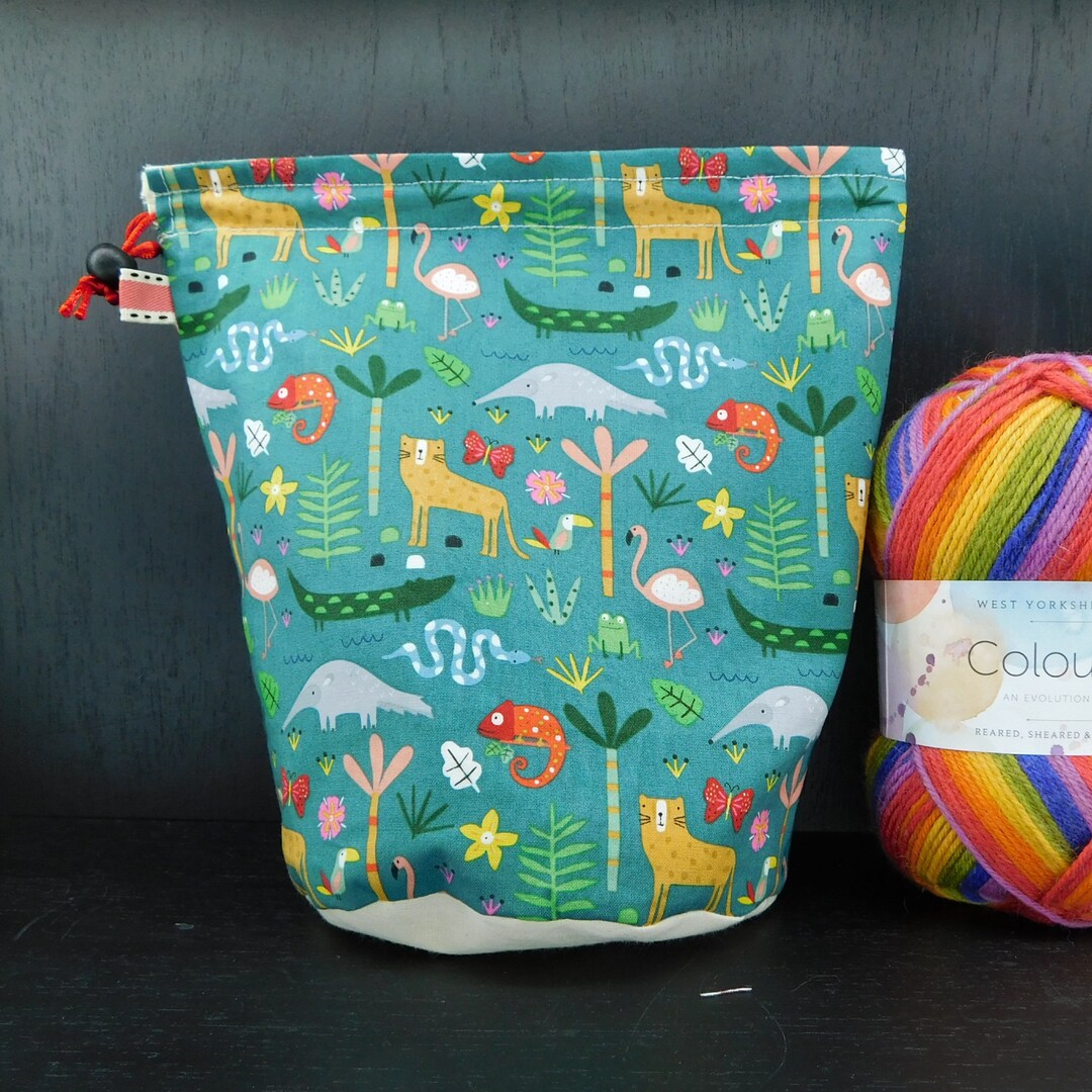 R/S/W Jungle Habitat Projekttasche zum Stricken/Häkeln/Basteln Etsy.de