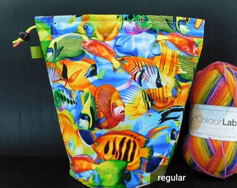 Regular size only Tropical Fish project bags for knitting crochet crafts