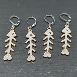 Fish Bones stitch marker, progress keeper, stitch saver for knitting and crochet