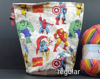 R/M/S/W Super Heroes project bag for knitting/crochet/crafts