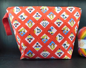 Bolsa de proyecto de superhéroe para tejer / ganchillo / manualidades