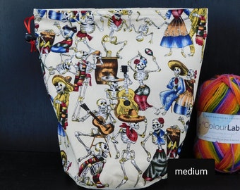 M/S Skeleton Party project bags for knitting crochet crafts