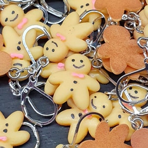 Marcador de pontos Gingerbread People, detentor de progresso, protetor de pontos para tricô e crochê