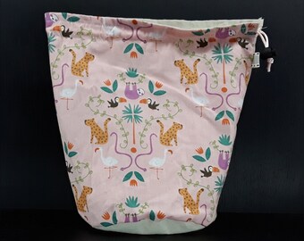 R/M/S Jungle project bag for knitting/crochet