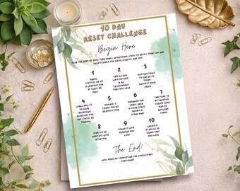 Self-Care Planner Bundle | 10-Day Reset, Reflection Journal (Canva Editable, Digital Download)