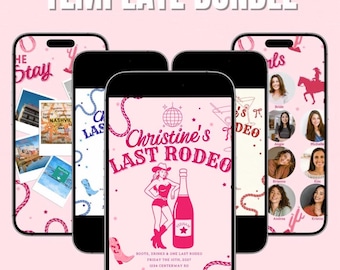Last Rodeo Bachelorette Party Bundle, Pink Cowgirl Nash Bash Games (Digital Download)