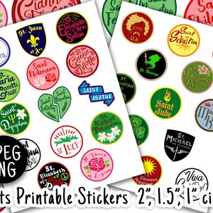 Catholic Saints Stickers Printable Digital Clip Art Circles 2 - Etsy