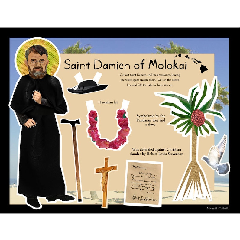 St Damien of Molokai the Leper Priest Catholic Saint Digital Etsy