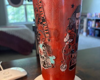 Vampire Diaries Cateye Snow Globe Tumbler | 24oz Handmade Fandom Cup | Gothic Gift