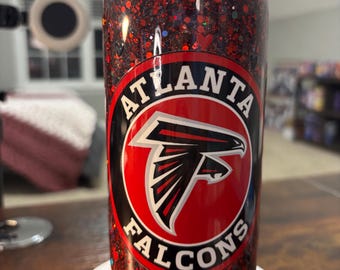 Atlanta Falcons Snow Globe Tumbler | Handmade 20oz Acrylic NFL Fan Cup | Football Gift
