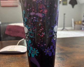 Ballerina Skeleton Snow Globe Tumbler | 20oz Lava Glitter Cup | Spooky Ballerina Gift