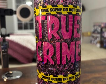 True Crime Glitter Snow Globe Tumbler | 20oz Podcast Fan Cup