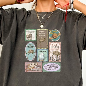 Komfortfarben Amaze Stamp Shirt, Amaze Rocket Rocky Graphic Top, Project Hail Mary T-Shirt, Inspiriertes Sci Fi Sweatshirt, Buchliebhaber Kleidung