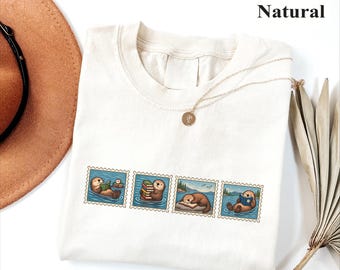 Otter Reading Shirt, Sea Otter Book Lover Tee, Funny Otter Top, Cute Animal Reading Outfit, Cozy Reader Gift, Comfort Colors Shirt